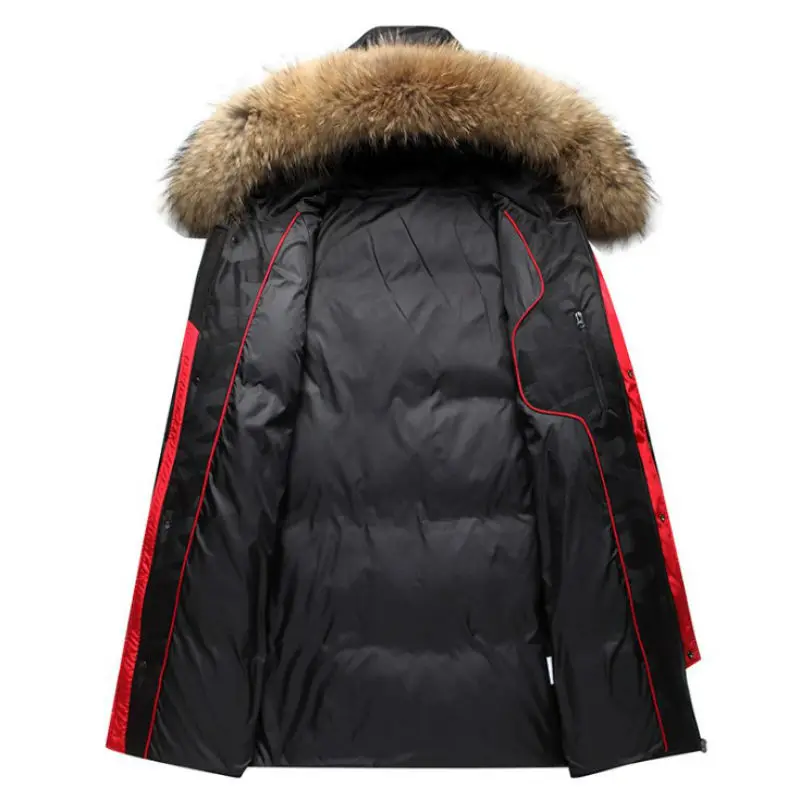 New Fashion Men Down Jackets Black Camouflage Men\'s Winter Coats Waterproof  90% Duck Down Raccoon Fur Collar men Long Parkas