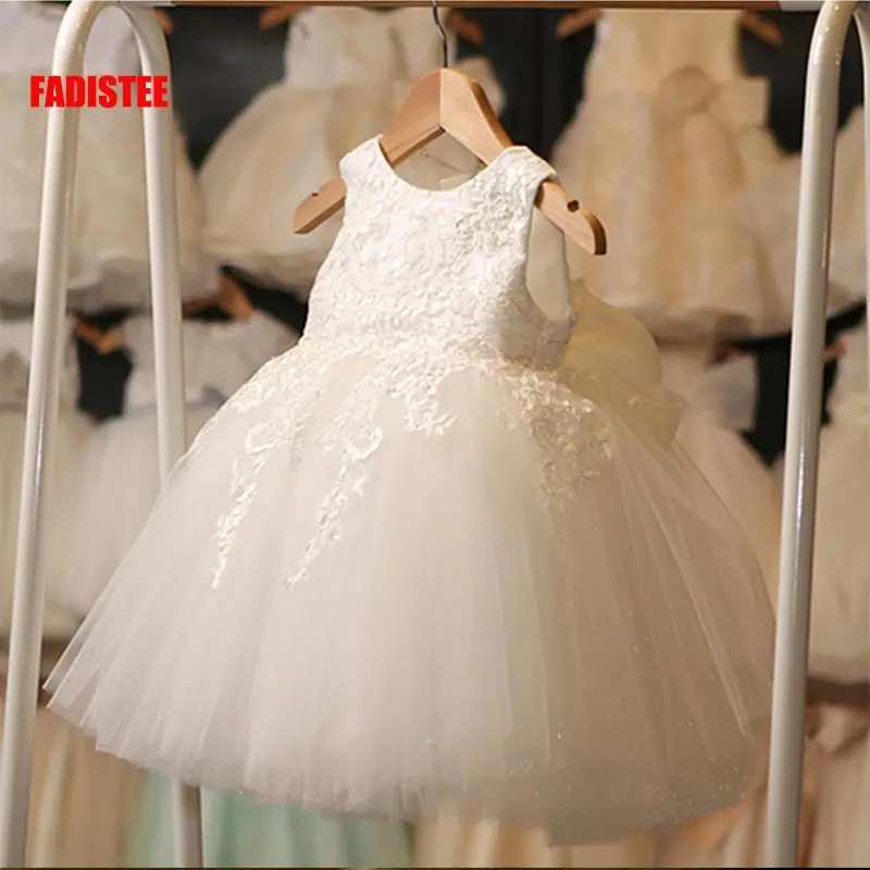 FADISTEE New Arrival Ivory Tulle Pretty Flower sukienki dla dziewczynek miękka koronkowa dziewczynka koronkowa sukienka dla dzieci formalna odzież koronkowa 2022