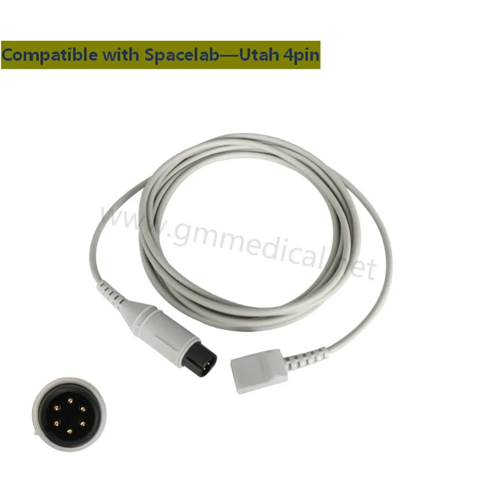 Invasive Blood Pressure/IBP Transducer Adapter Cable Compatible with Spacelab-Utah,Round 6pin  Utah-4pin.