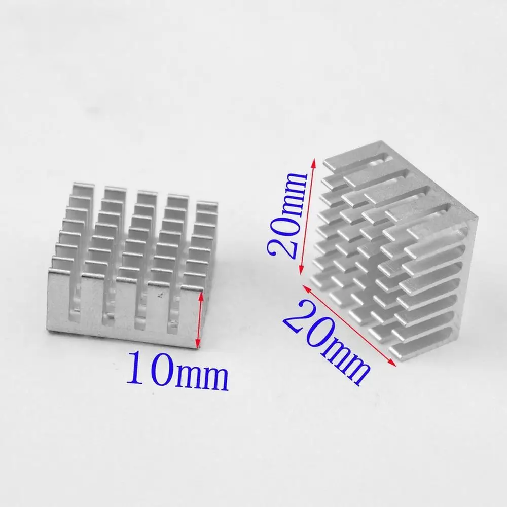 12pcs 20x20x10mm Aluminum Heatsink with 3M Thermally Conductive Adhesive Tape VGA RAM Memory Cooling Cooler Heat Sink 20mm 10mm