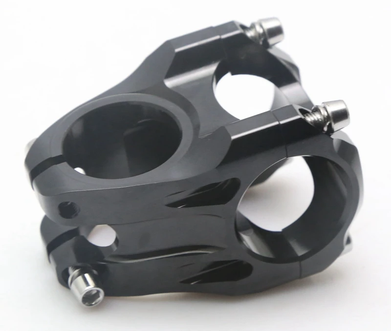 Black Stem for Mountain Bike, 0Degree, 31.8mm, Clamp Diameter 35mm, 45mm, 55mm
