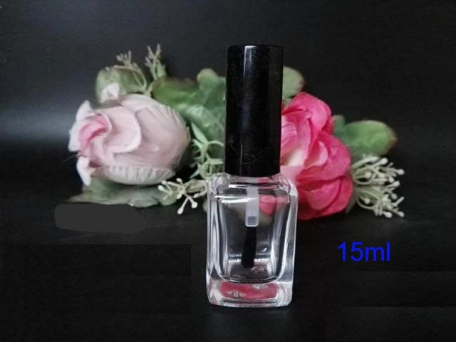 500pcs/lot 5ml10ml15ml Empty Glass Nail Oil Bottle with Brush, Vial Cosmetic Nail Art Decorations Container, Nail Polish Bottle