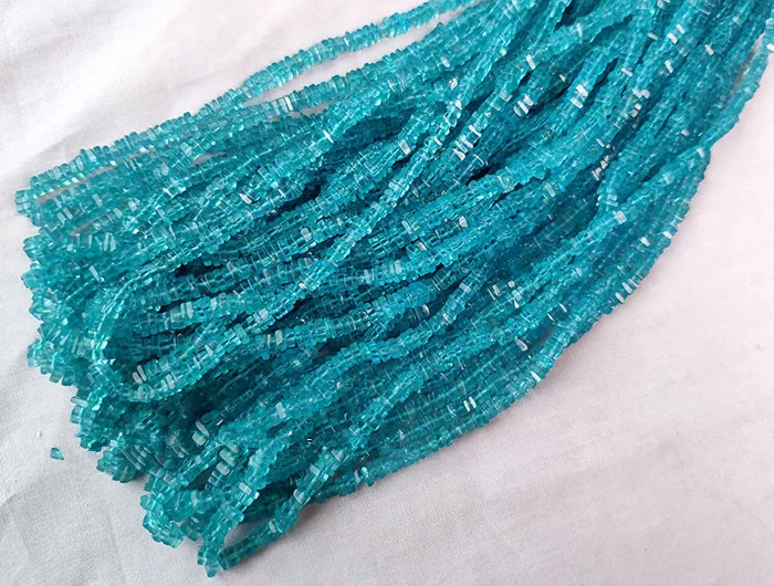 

Apatite blue faceted roundelle 3.5-4MM 42cm square for DIY jewelry making FPPJ wholesale beads nature loose beads