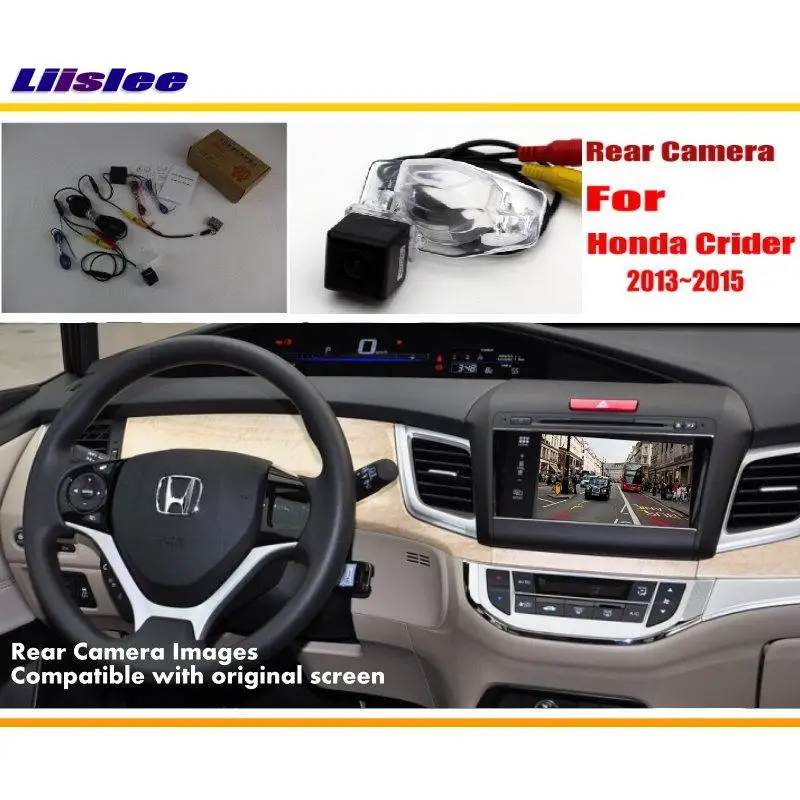 For Honda Crider 2013-2019 Car Rear View Back Up Camera RCA HD CCD CAM OEM Display Reversing Image Upgrade Kit