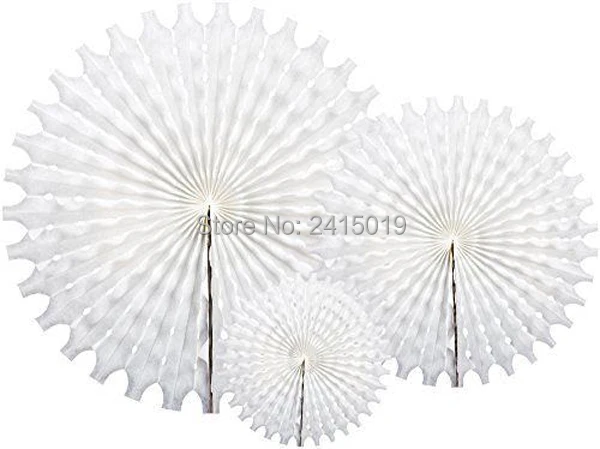 

12xNew mixed sizes 6" 8" 12" pure white tissue paper bunting fan poms wedding party wall hanging decorative banner garland