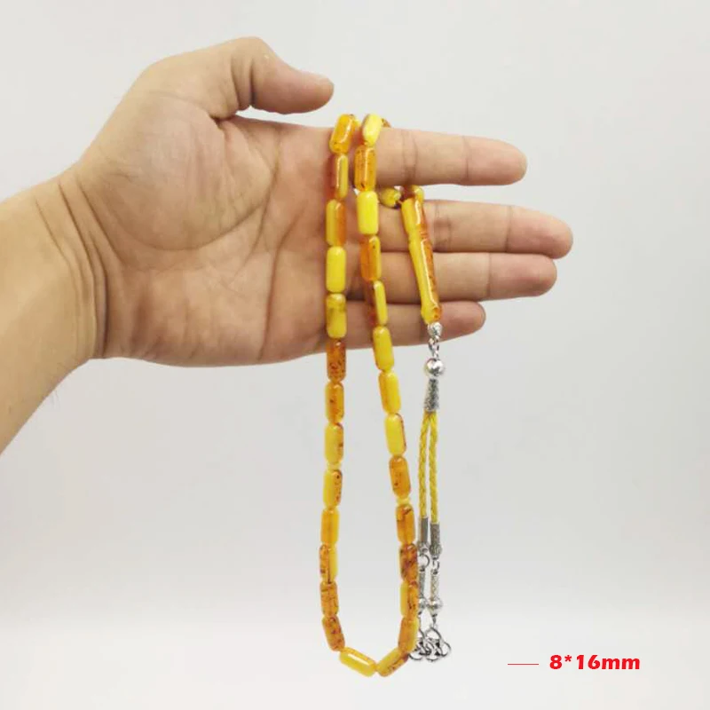 Man\'s Resin Tasbih Ambers Color Rosary Muslim Luxurious bracelet Tesbih 33 Beads Misbaha Islam bracelets