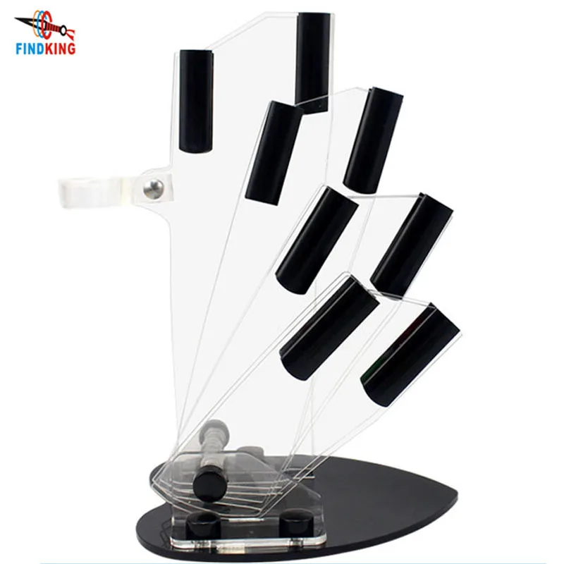 

Transparent and heart botton acrylic ceramic knife holder, kitchen knife stand