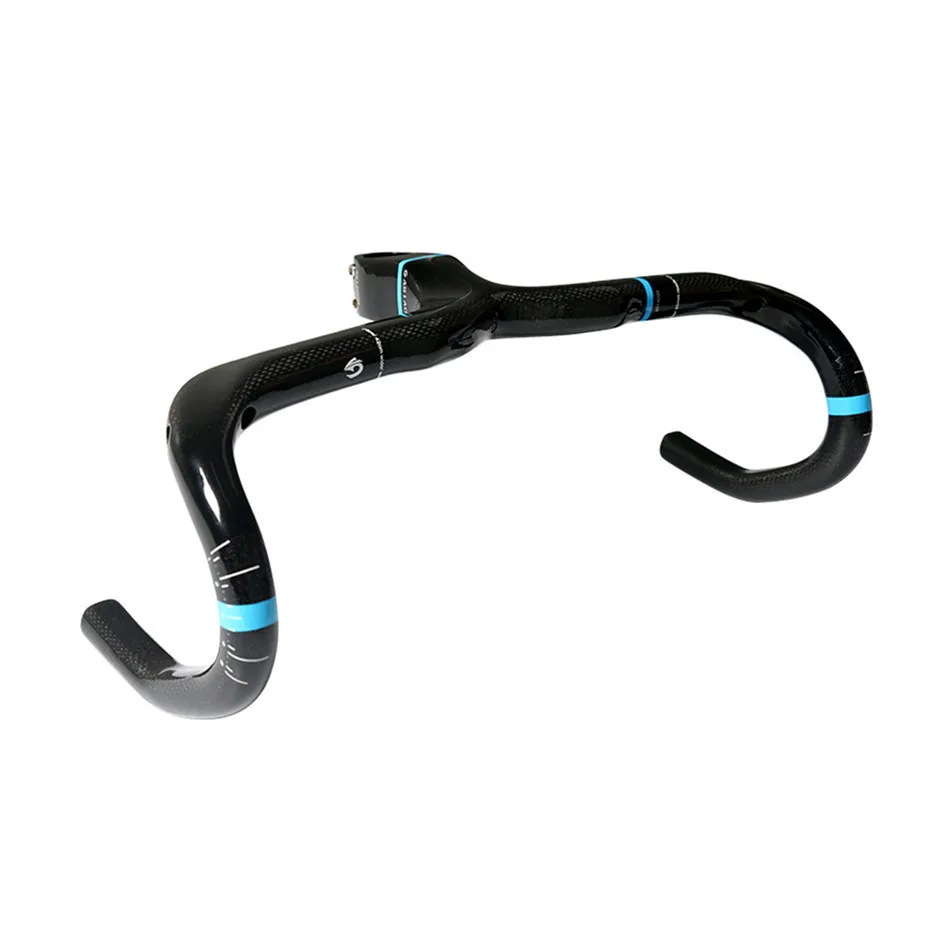 

ASIACOM carbon road bicycle cycling handlebar carbon bike parts drop handle bars and Stem integrative 400/420/440mm