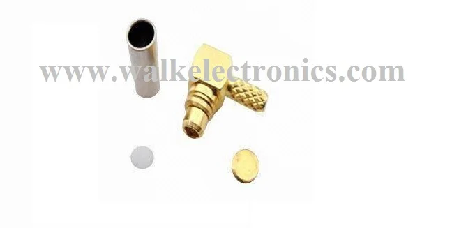 MMCX male right angle, right angle MMCX male, MMCX connctor for rg174, rg316, lmr100 cable, gold plated, 50ohm