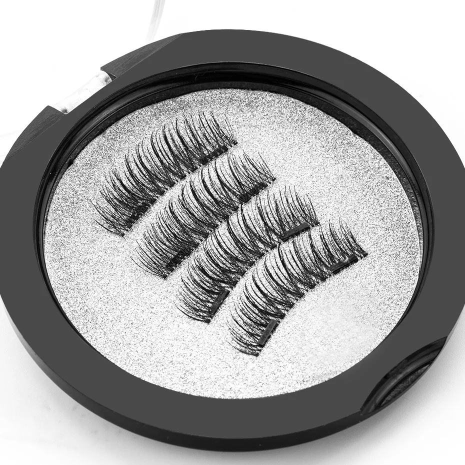 Hot 3D Doppel Magnetische Wimpern Magnet Falsche Wimpern Vollstreifen Magnetische Zilien Wimpern LashesHair Wiederverwendbare Gefälschte Wimpern