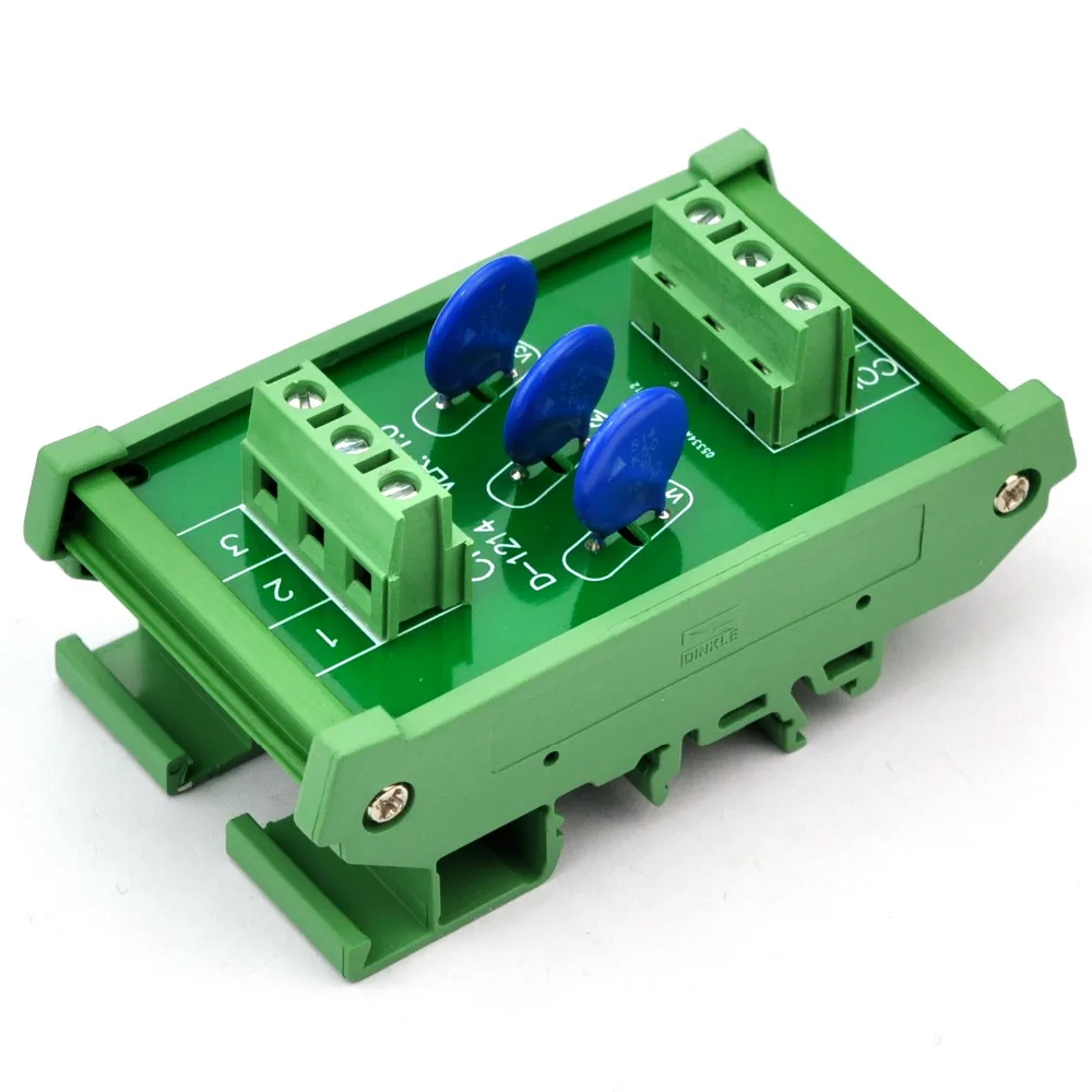 3 Channels Common DIN Rail 30V SIOV Varistor Surge Protection SPD Module.