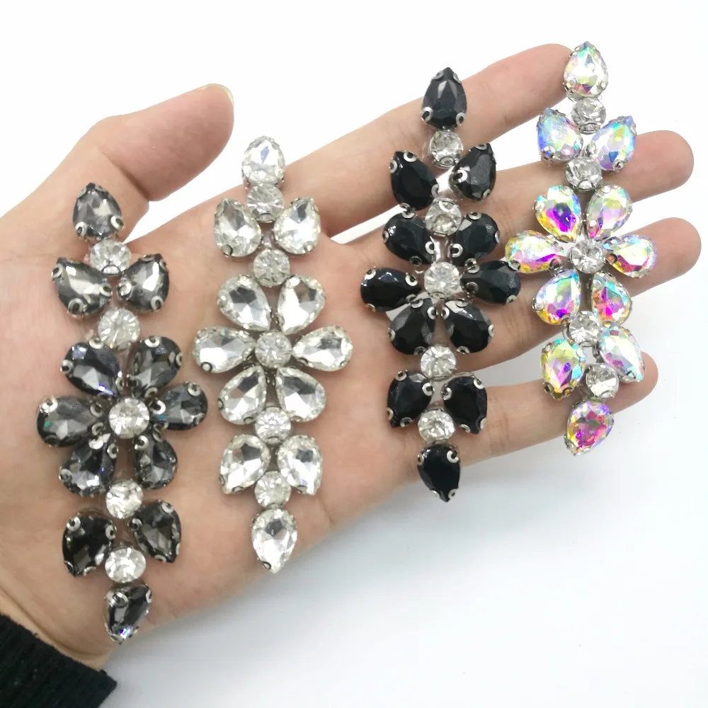 Rhinestone Iron On Patch Motif Applique DIY Crystals Patch Rhinestone Hotfix Applique Strass Sewing Appliques For Clothes Shoes