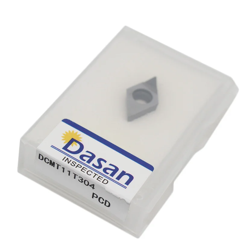 Вставки для токарного станка DCMT11T304 PCD, набор из 2 твердых алмазных наконечников для резки, индексируемый внутренний токарный инструмент, резак ЧПУ