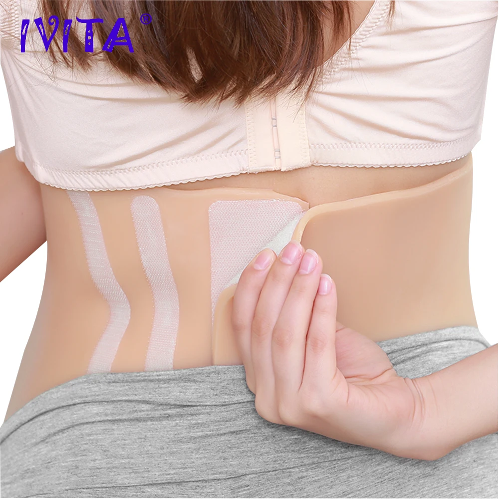 IVITA  Original Artificial Silicone Fake Pregnancy Belly Realistic Silicone Belly for Crossdresser Shemale Belly Cosplay