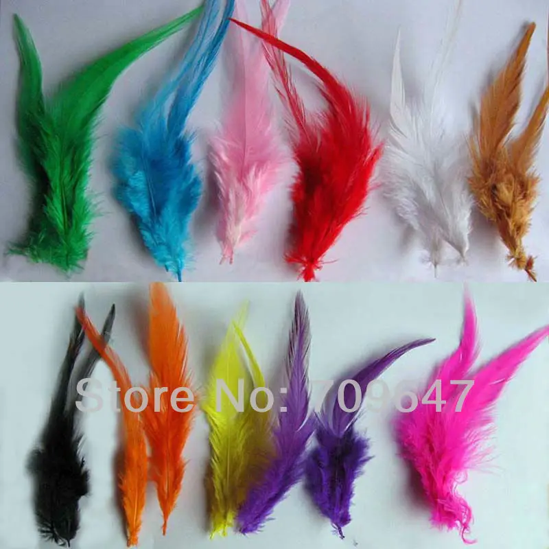 

Colour Feather! Hot sale 200pcs/lot Mixed Color 5-6'' 12-15cm ROOSTER SADDLE CAPE CRAFT FEATHER,Feathers Natural