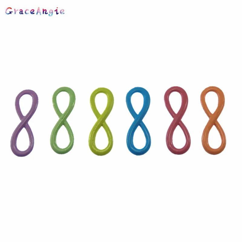 

GraceAngie 20PCS Number 8 Shape Colorful Zinc Alloy Enamel Bracelelt Connector Handmade Jewelry Making Findings Mixed Infinity