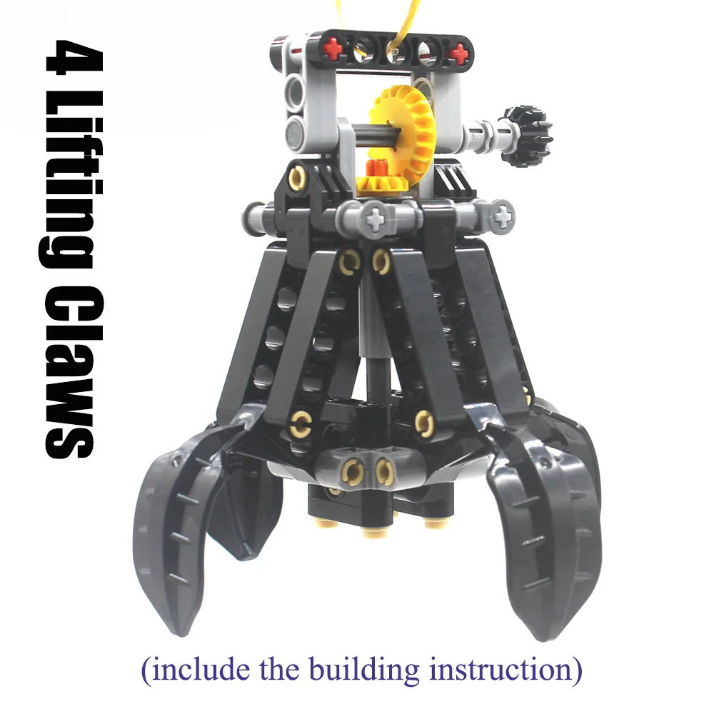 Building Blocks MOC Technical Parts TECHNICAL 4 Lifting Claws of the CRAWLER CRANE compatible with major brand for kids boys toy