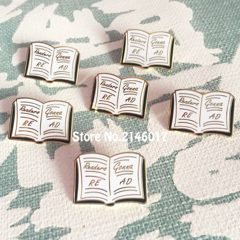 10pcs Custom Reading Lovers Metal Craft Books Badge Readers Gonna Read Lapel Pins Hard Enamel Pin Book Brooch Gift for Bookworm