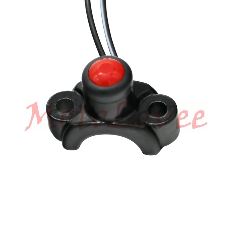 Motolovee 1 PC Red/Yellow Universal Motorcycle Switches Aluminum Handlebar Mount Headlamp Power Start Kill Fog Light Button