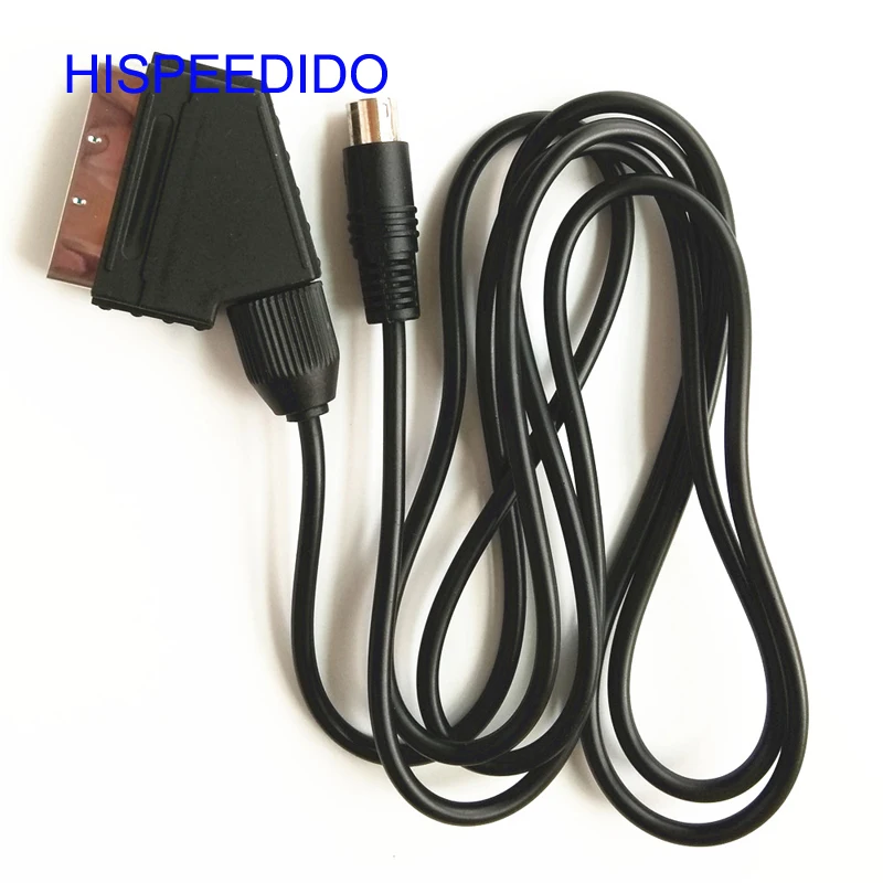 HISPEEDIDO 50 pcs/lot 1.8m RGB  Scart Video Cable Cord  TV lead for Sega Saturn NTSC and PAL version