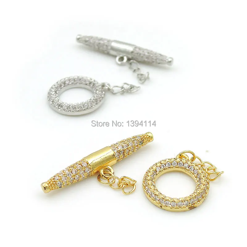 27*6*4mm Micro Pave Clear CZ Clasps Fit For Making DIY Bracelets Or Neckalces Jewelry