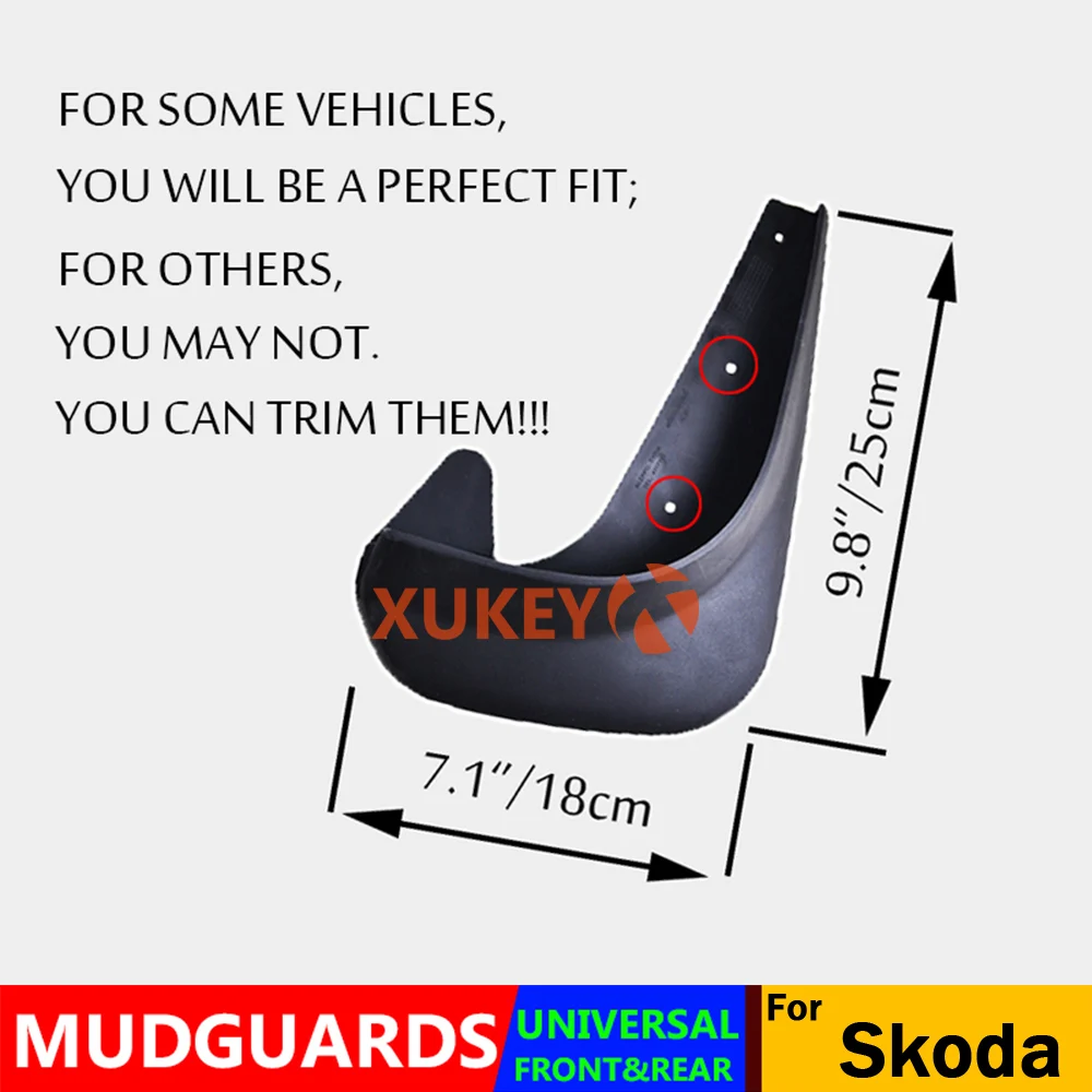 4pcs Mud Flaps Mudflaps Splash Guards Mudguards Front Rear For Skoda Citigo Fabia Octavia Rapid Roomster Superb 2 3 Yeti