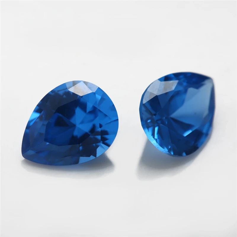 Synthetischer Spinell, Birnenförmiger Schliff, Lose Steine, Blau, 3x5mm-10x12mm, 106 109 112 113 114 120, Farbe für Schmuckzubehör – Detail 6