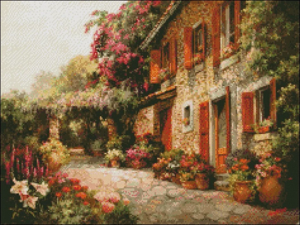 Embroidery Counted Cross Stitch Kits Needlework - Crafts 14 ct DMC DIY Arts Handmade Decor - Enchanted Cottage