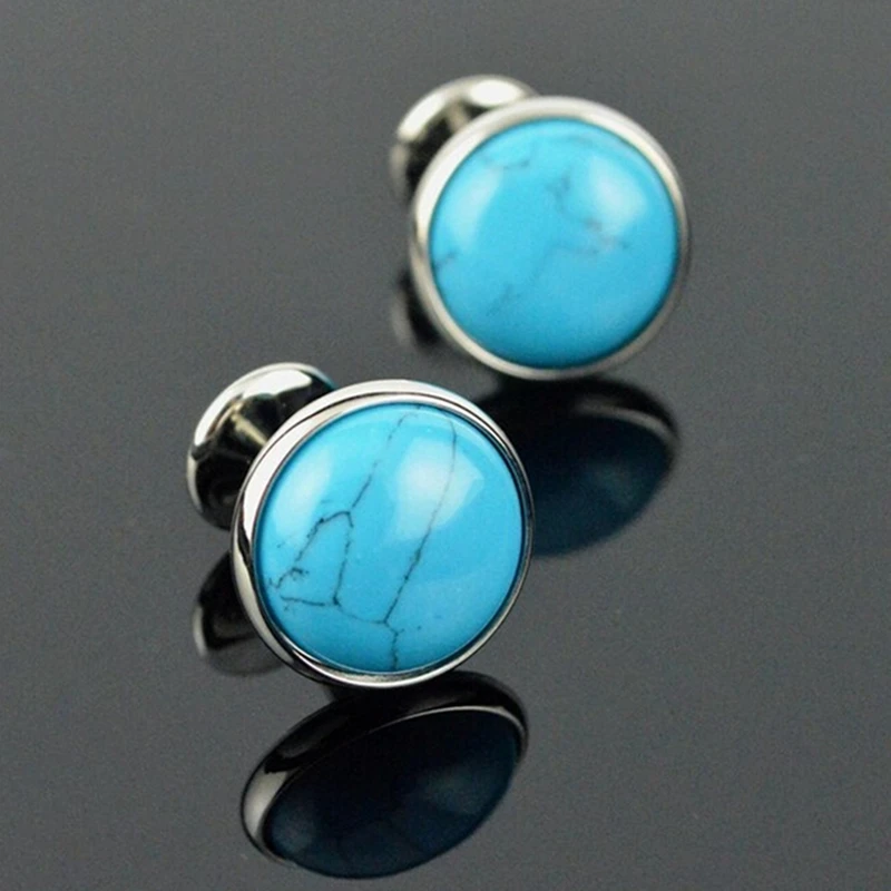 Jewelry shirt cufflinks for mens Gift Fashion Luxury Wedding blue Cuff link Novelty Button High Quality Free Shipping