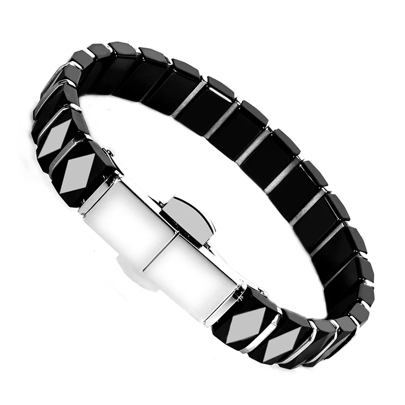 White Black Men Health Bracelets & Bangles Good Quality Stainless Steel Charm Bracelet Jewelry With Special Clasp for Man/Women