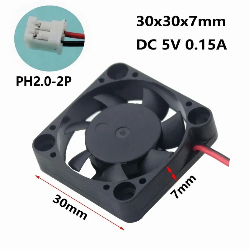 

Gdstime 50 pcs DC 5V 3cm 30x30x7mm 30x7mm 2Pin 2.0 Mini Radiator Motor Brushless Cooler Cooling Fan 30mm x 7mm 3007 Sleeve