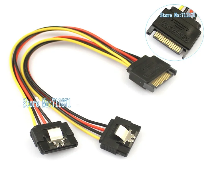 One divided two SATA Power Cable With shrapnel One point 2 Hard Disk DVD-ROM SATA Power Line 15P Male two Female Power extension