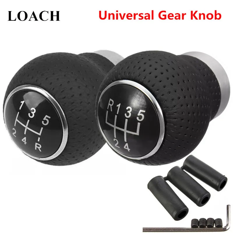 Pomo de Palanca de Cambios Universal de Cuero MT de 5 Velocidades para Volkswagen VW, Palanca de Cambios, Cabeza de Palanca, POMO