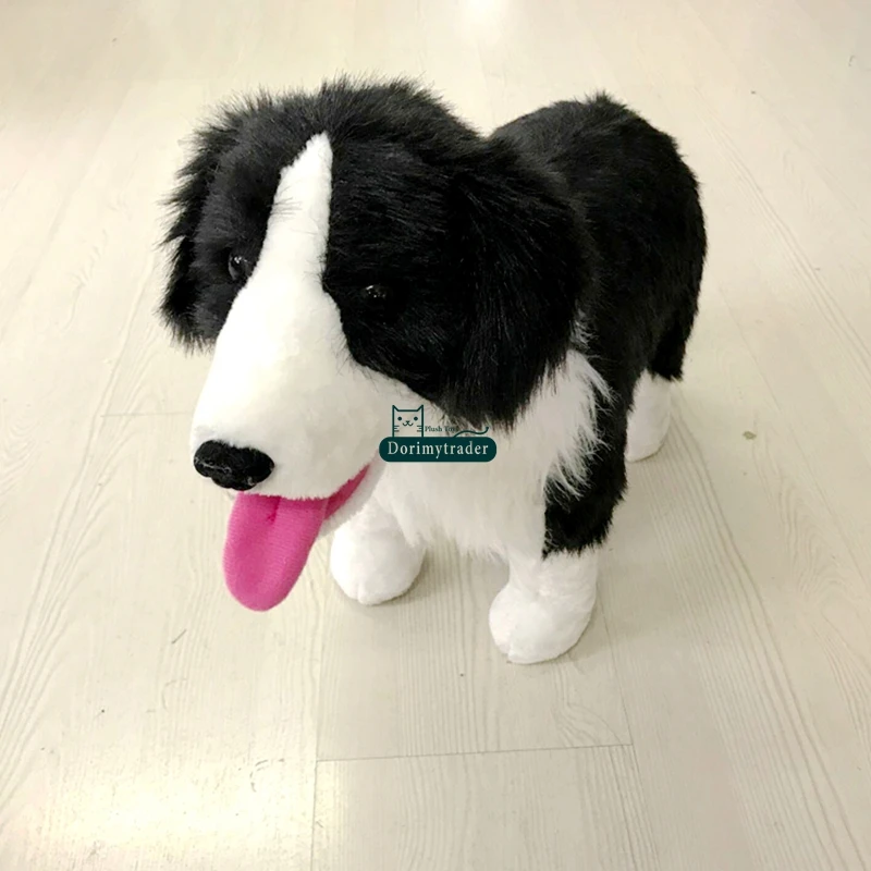 

Dorimytrader cute simulated animal dog plush toy stuffed soft realistic dogs doll can ride on the back children gift decoration