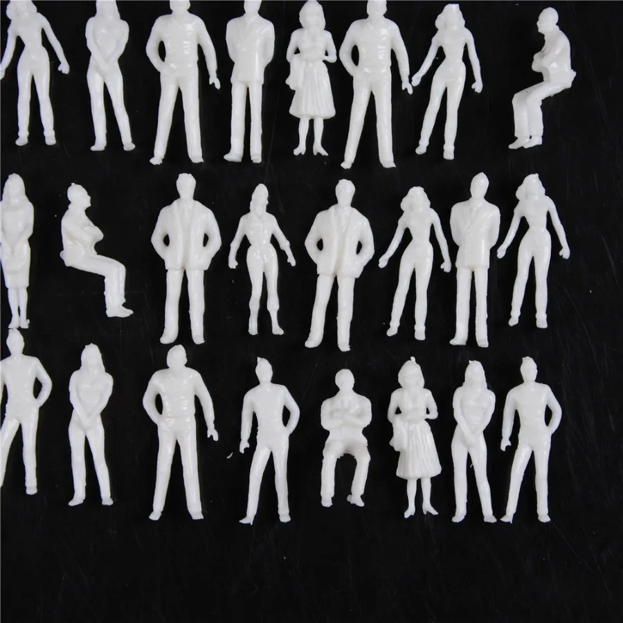 1:25-1:300 Scale 100PCS White Unpainted Architectural Model Figures People Hot Sale