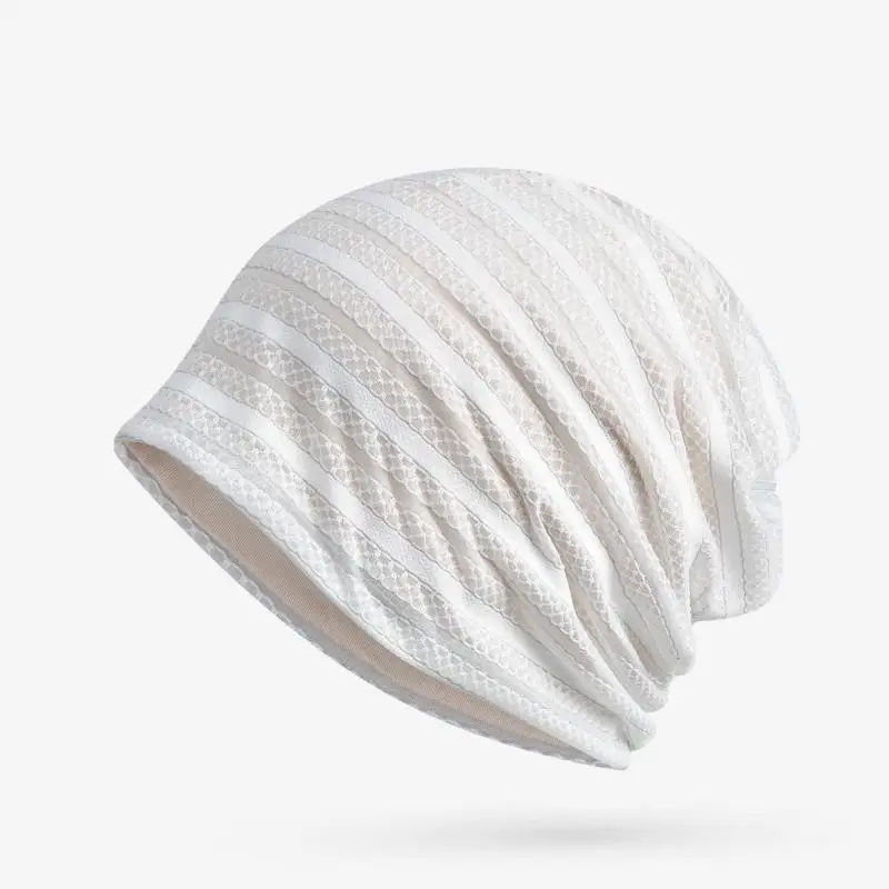 COKK Turban Hat Spring Summer Hats For Women Men Unisex Double layer Breathable Beanie Thin Hat Female Mesh Cap Ponytail Gorras