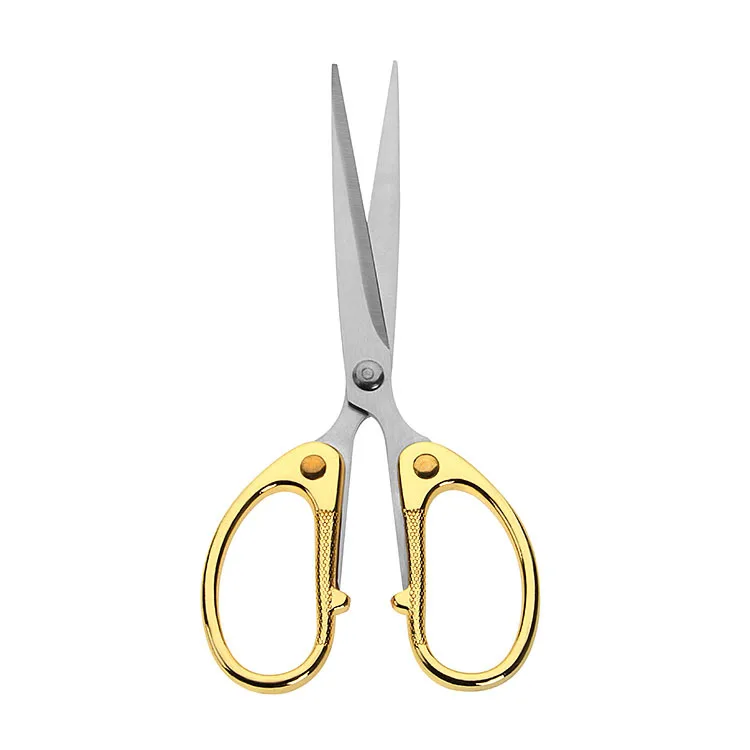 

20pcs lot Wholesale 6 inch stainless steel office scissors fashion Gold alloy stationery shears household scissors