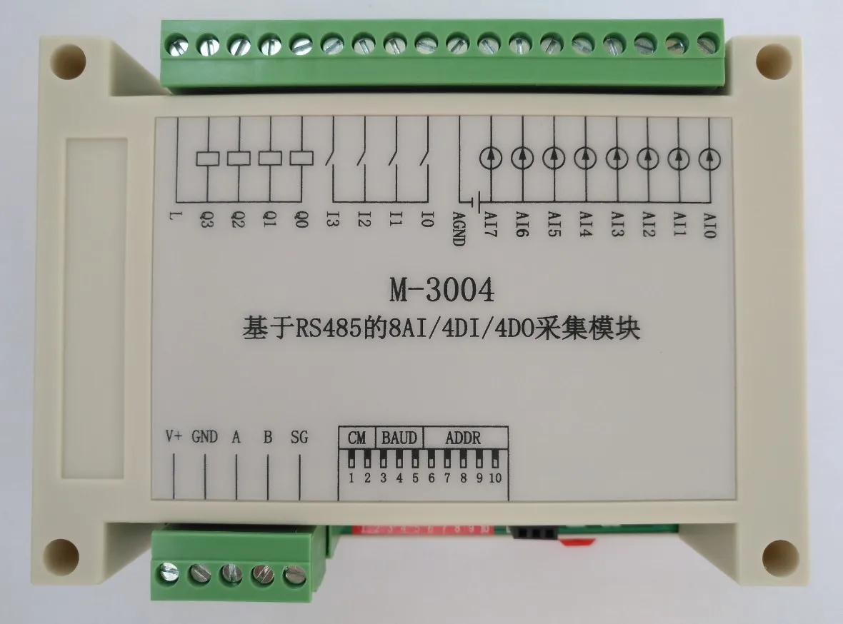 

RS485 Data Acquisition Module 8AI/4DI/4DO Modbus RTU Communication