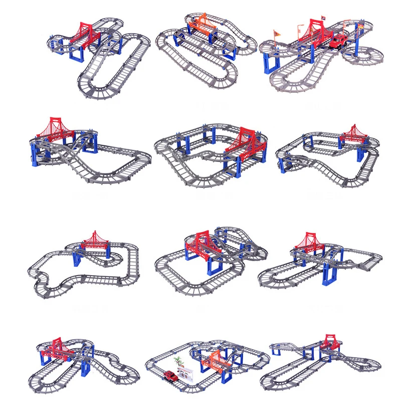 78-312PCS DIY Universal Accessories for Railway Magic Race Track Educational Rail Car Toy Racing Tracks Car Kids For Toys Gifts