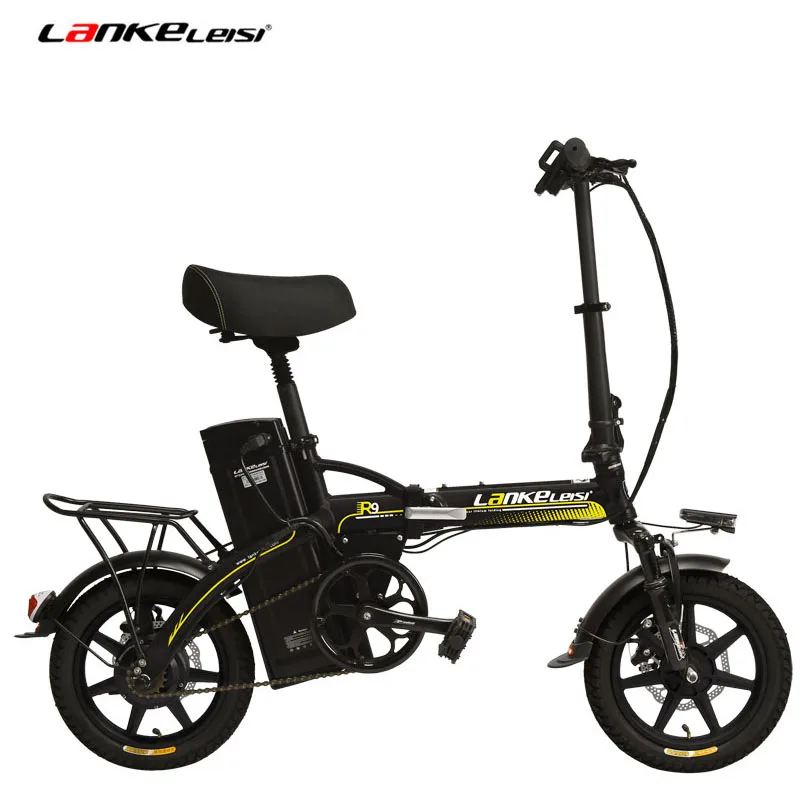 400W 48V 23.4Ah Powerful Electric Bike, 5 Grade Assist, 14 Inches Folding EBike, Both Disc Brake, Suspension Fork