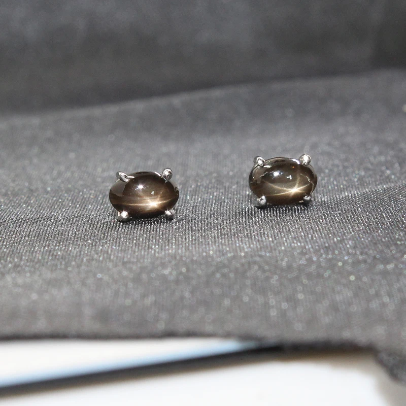 CoLife Jewelry 4*6mm Natural Star Light Sapphire Earrings 925 Silver Sapphire Earrings for Office Woman Real Sapphire Jewelry
