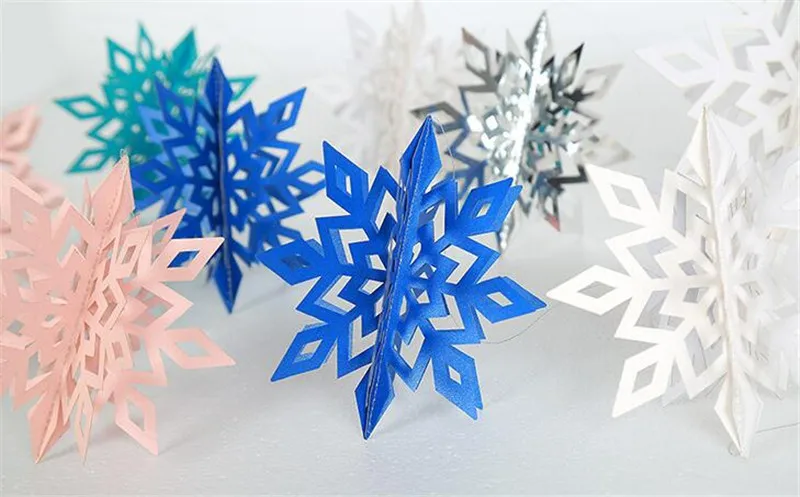 20sets 6 Pcs/Set Cardboard 3D Hollow Snowflake Hanging Ornaments New Year's Christmas Decorations for Home Party Decoration