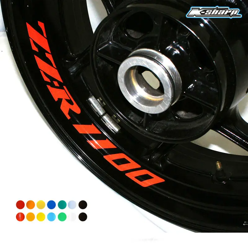 8X custom inner Rim decal wheel reflective Logo Stickers For KAWASAKI ZZ-R 1100 zzr1000 zzr 1000 sign sticker decals