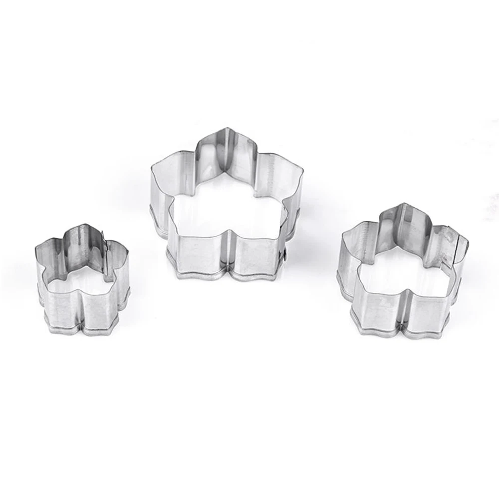 3pcs/lot Beautiful Flower Cake Mold Stainless Steel Petunia Carnations Cosmos Cookie Cutter Fondant Cake Decoration