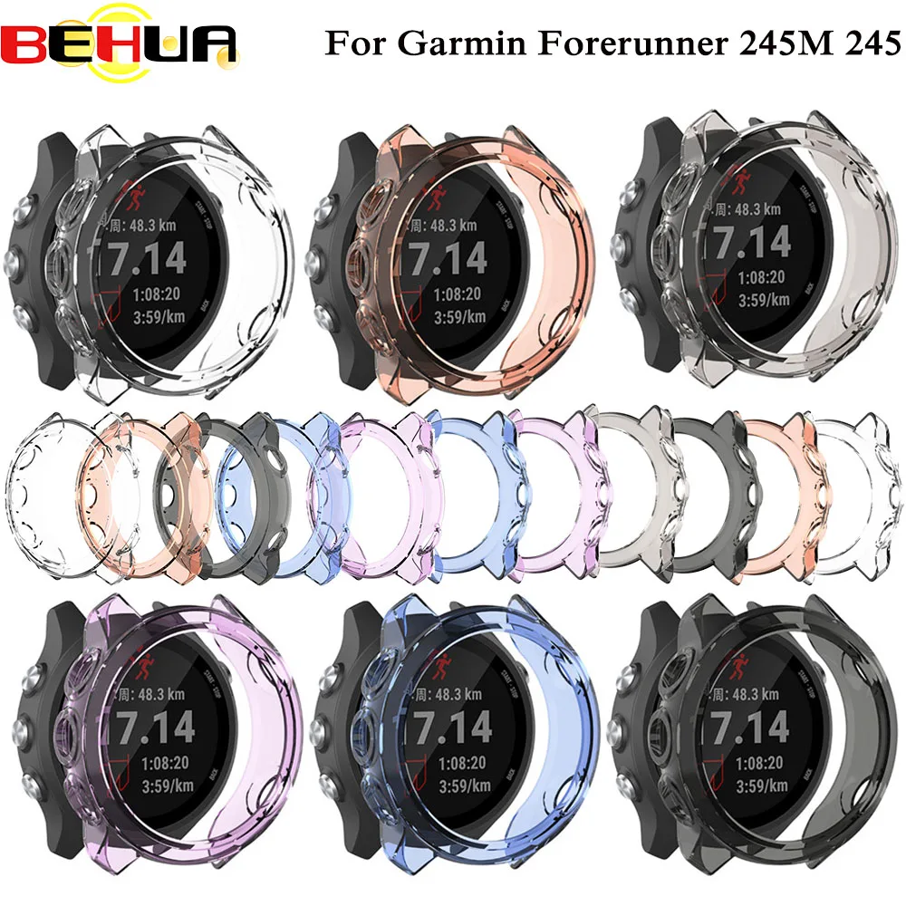 TPU Protector Case For Garmin Forerunner 245M Watch Band Strap Soft Cover Shell For Garmin Forerunner 245 GPS Watch Accessories