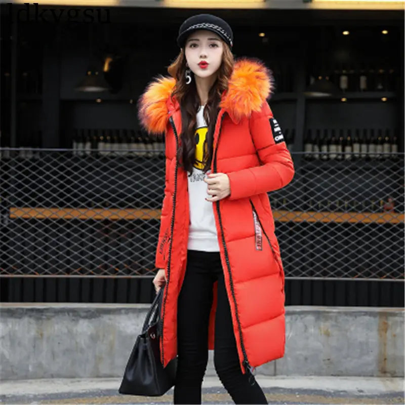 2023 New Winter Coat Woman Jackets Large Fur Warm Long Hooded Parkas Female Overcoats Winter Jacket Women Cotton Clothing  70301