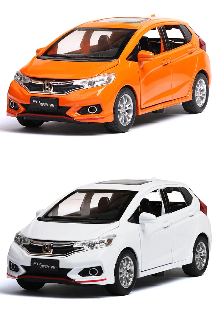 1:32 alloy pull back car models,high simulation Honda Fit,metal diecasts,pull back &flashing & musical,free shipping