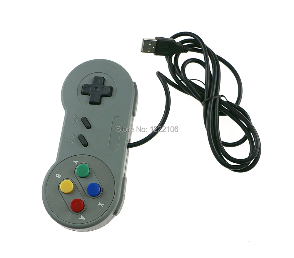 10 قطع ريترو سوبر لوحدة تحكم نينتندو SNES USB للكمبيوتر الشخصي لوحدات تحكم ماك مختومة