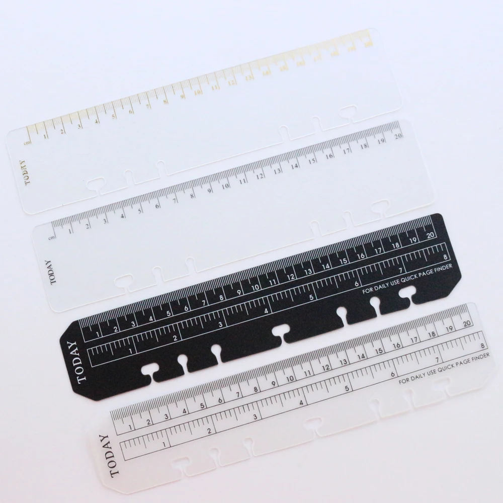 Domikee classic PP 6 holes ruler for binder planner notebooks,fine office school index ruler bookmark notebooks accessories A5A6