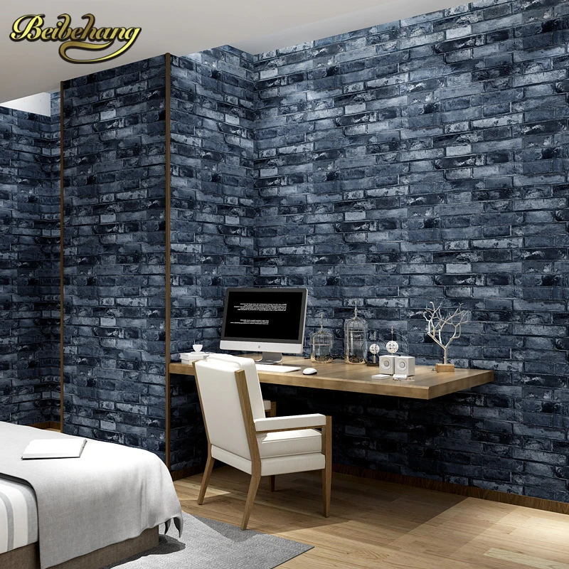 beibehang Chinese retro brick wallpaper pattern perspective antique brick wall paper backdrop Cafe Hotel papel de parede